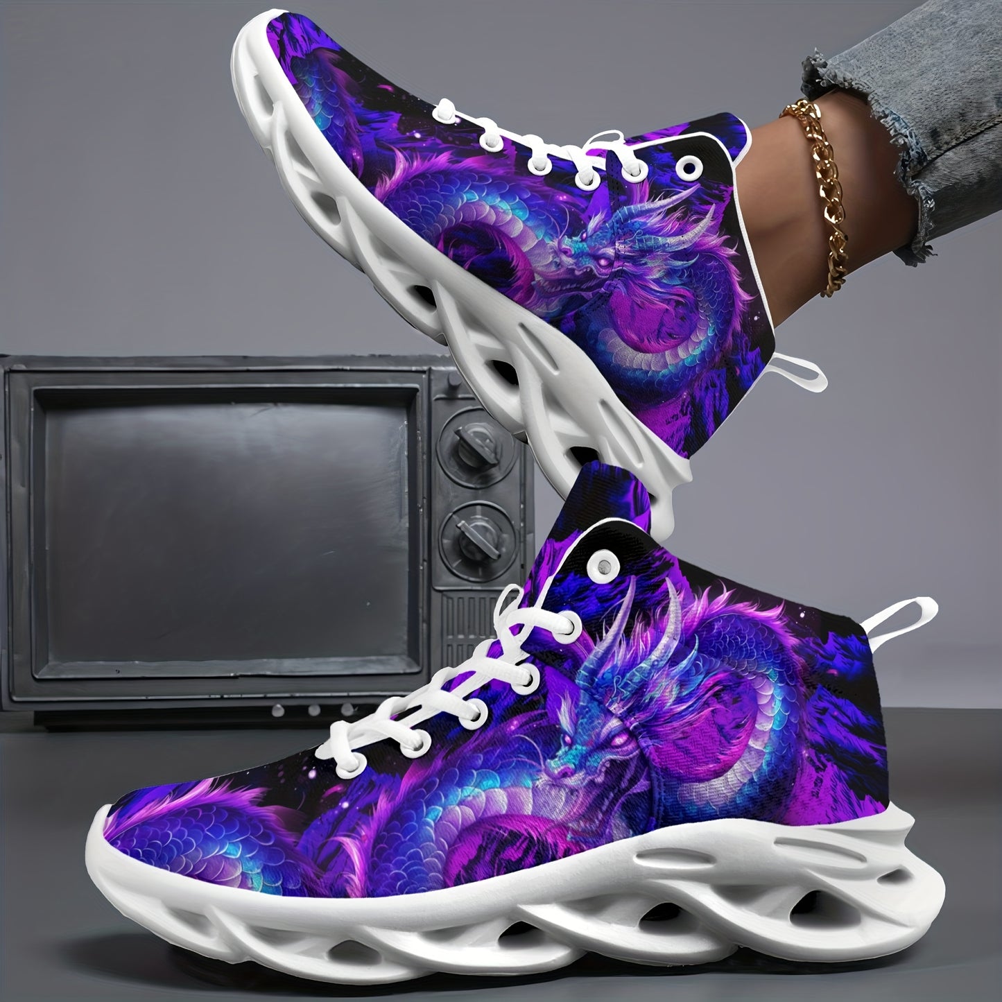 Unique Purple Dragon Sneakers