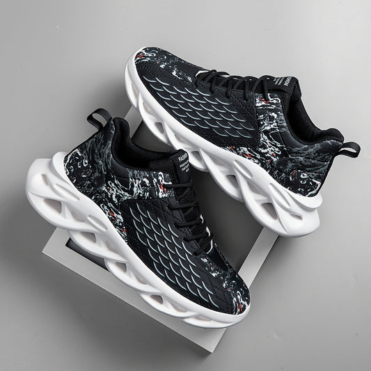 Fish Scale Pattern Mesh Breathable Sneakers-
