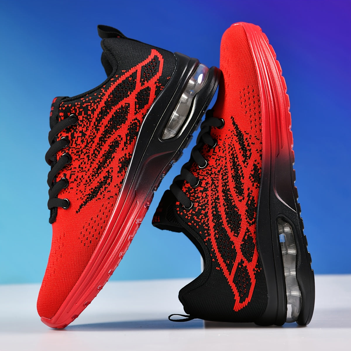 Men's Lightweight Breathable Air Cushion Sneakers - Low-Top Sneakers with Sole Cushioning, Anti-Slip
