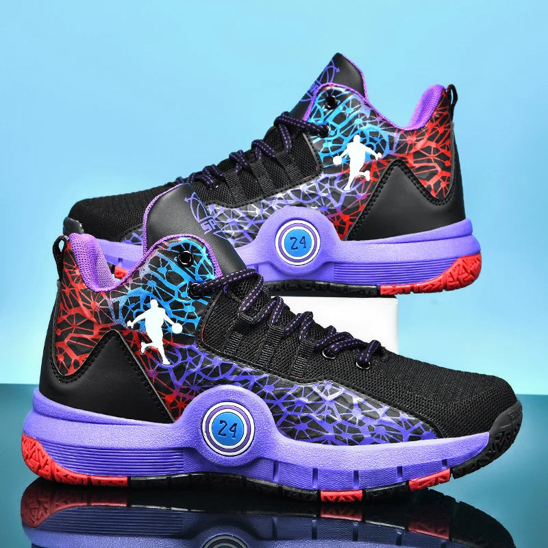 Basketball Shoes Men Field Training Non-slip High-top Luxyry Design Mesh Breathable Sneakers Pro Original Kids Basketball Boots